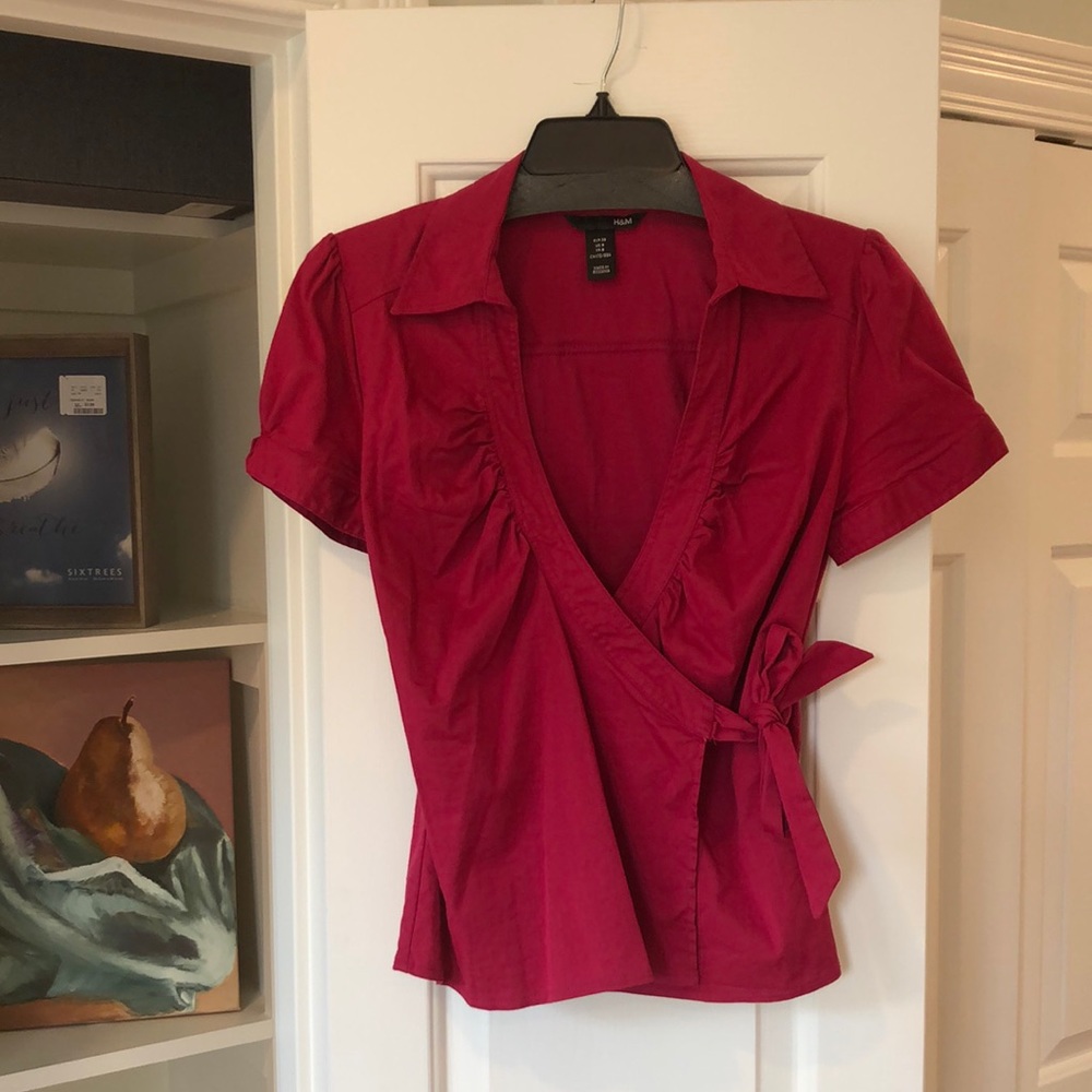 H&M wrap top, EUC.